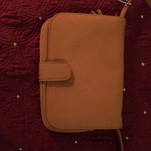 Liz Claiborne rust color 3 pouch crossbody bag